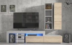 Σύνθετο σαλονιου MILANO 215-280 Λευκό - χρώμα δρυός WOTAN Σύνθετο σαλονιου MILANO 215-280 Λευκό - χρώμα δρυός WOTAN
